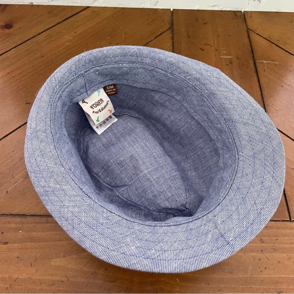 Fore!! Axel & Hudson White and Blue Leaf Fedora Hat S/M